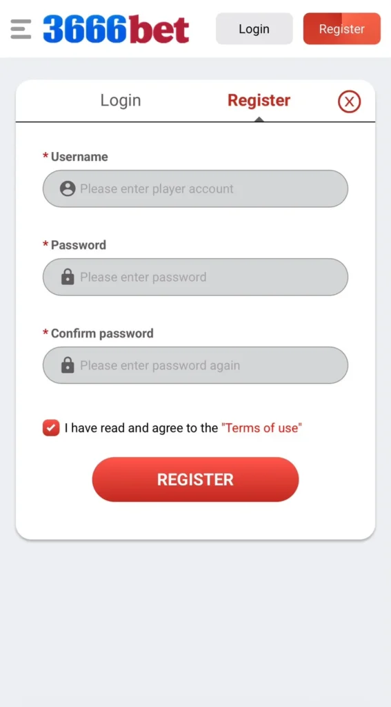 3666BET Register